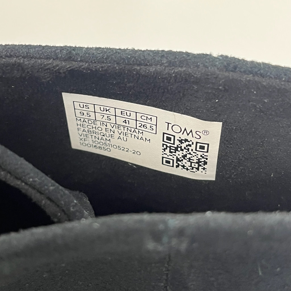 TOMS Hyde Wedge Bootie Black Suede Lace-Up 9.5 - Picture 12 of 14